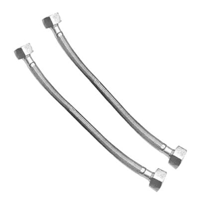 Canilla 1/2" x 1/2" flexible
 40 cm malla de acero. Dyllu (2und)