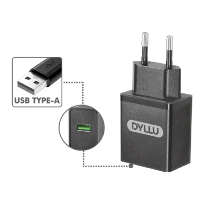 Cargador tipo cubo, input
 100-240v- output 5v/2a.
 Dyllu